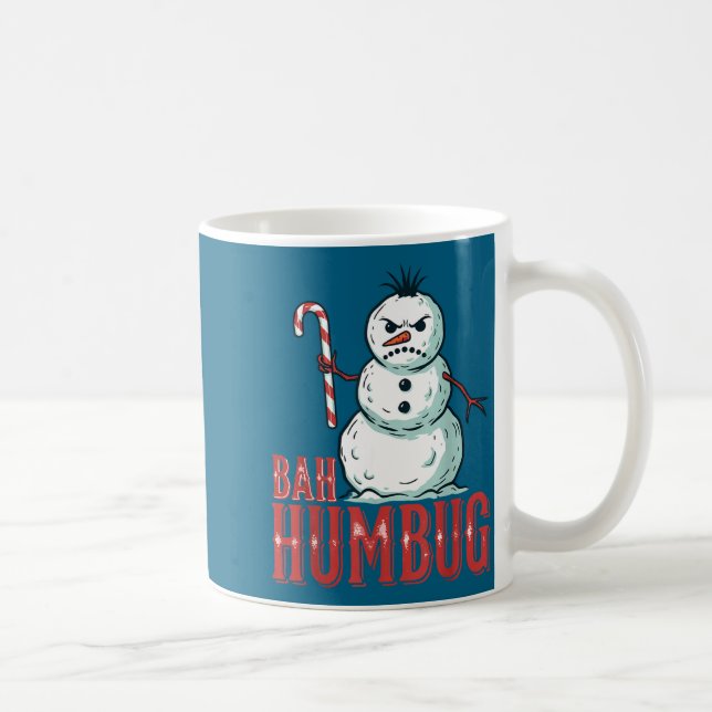 Bah Humbug Santa Hat Angry Snowman Sarcastic Chris Kaffeetasse (Rechts)