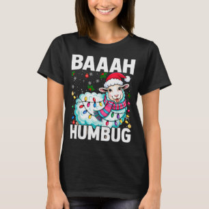 Bah Humbug Schaf Weihnachtsbeleuchtung Lustig Anti T-Shirt