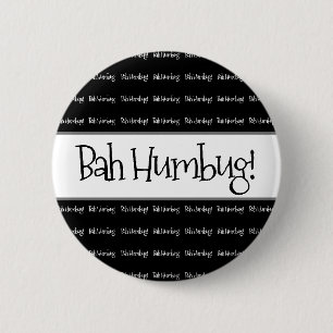 Bah humbug schwarze Weihnachten Button