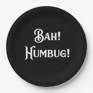 Bah Humbug Scrooge ein Weihnachtscarol-Feiertag Pappteller