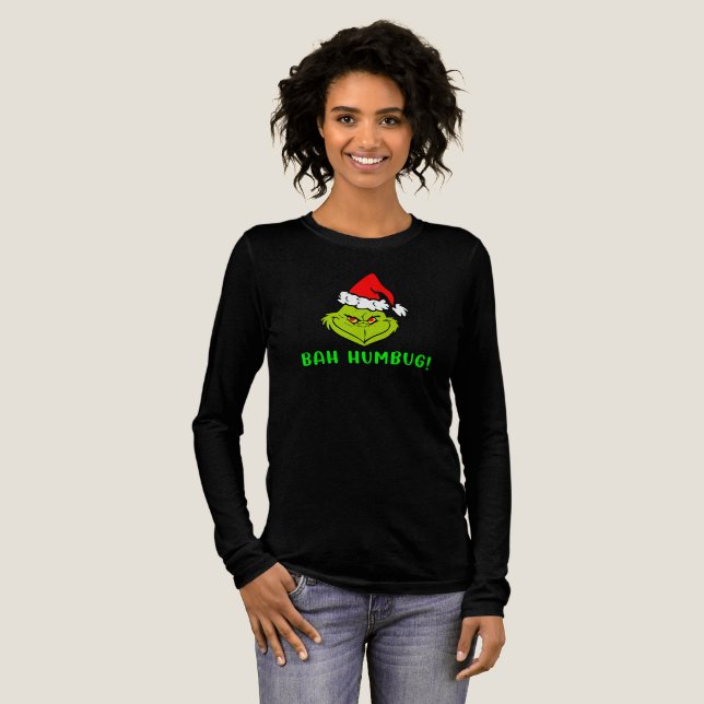 Bah Humbug Scrooge Essential Christmas Cartoon Tri-Blend Shirt (Volle Vorderseite)