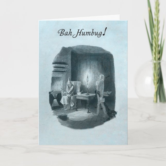 Bah Humbug Scrooge Weihnachtskarte. Feiertagskarte (Vorderseite)