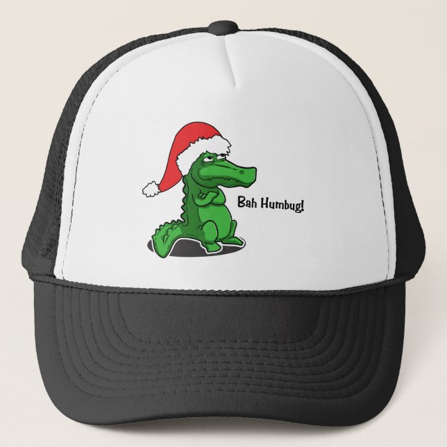 Bah Humbug! Spaß, Alligator mit Truckerkappe (Vorderseite)