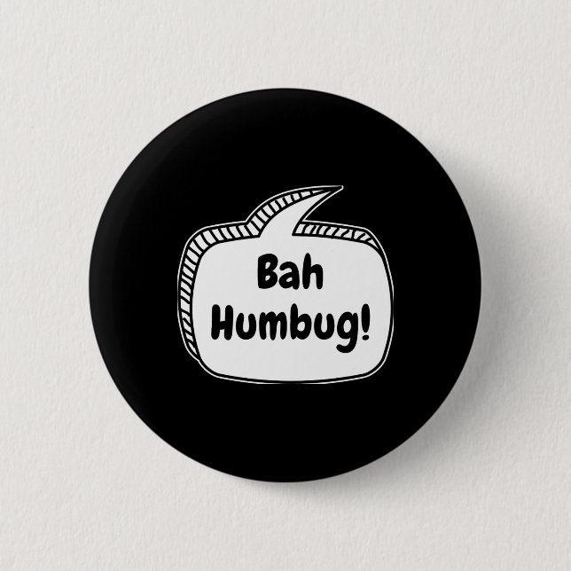 Bah Humbug Speech Bubble T Shirt  Button (Vorderseite)