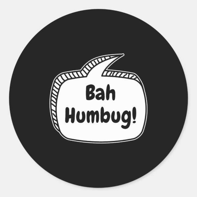 Bah Humbug Speech Bubble Toddler T Shirt  Runder Aufkleber (Vorderseite)