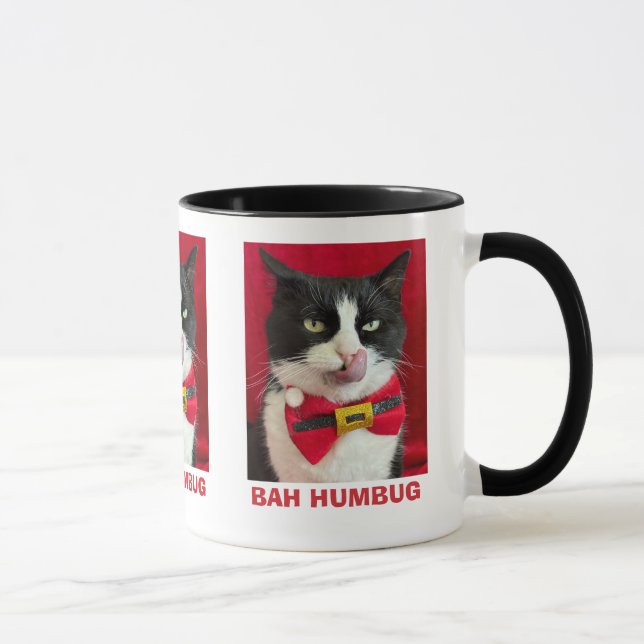 Bah Humbug Tuxedo Kat Weihnachtsfeierliche Tasse (Rechts)