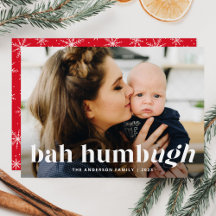 Bah Humbug Ugh Funny Holiday Foto Card