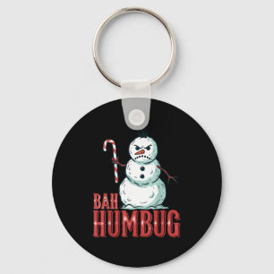 Bah-Humbug-Weihnachtsmann-Mütze-Wütender-Schneeman Schlüsselanhänger