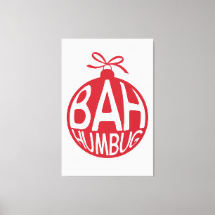 Bah Humbug Weihnachtsschmuck Dekoration Snowflach Leinwanddruck