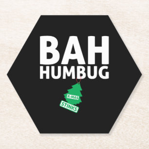 Bah Humbug Xmas stinks Funny Anti Christmas Grumpy Untersetzer