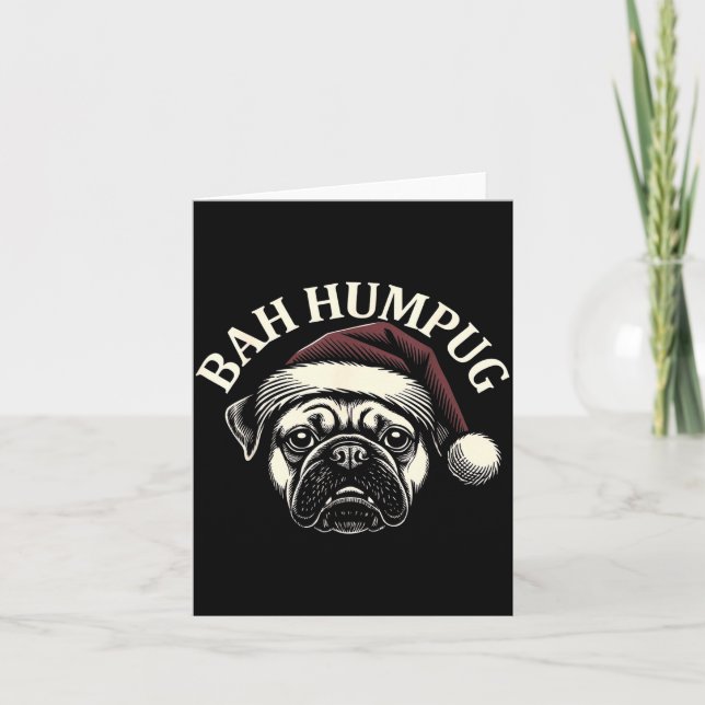 Bah Humpug Funny Pug Christmas Mpy Dog Lover Men  Karte (Vorderseite)
