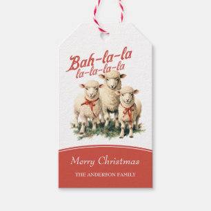 Bah La La Niedlich Retro Christmas Sheep Geschenkanhänger