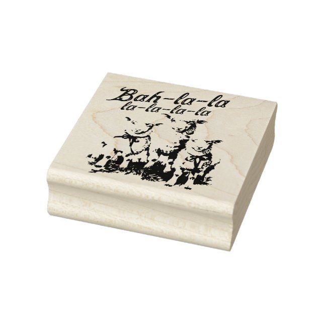 Bah La La Niedlich Retro Christmas Sheep Gummistempel (Stempel)