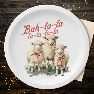 Bah La La Niedlich Retro Christmas Sheep Pappteller