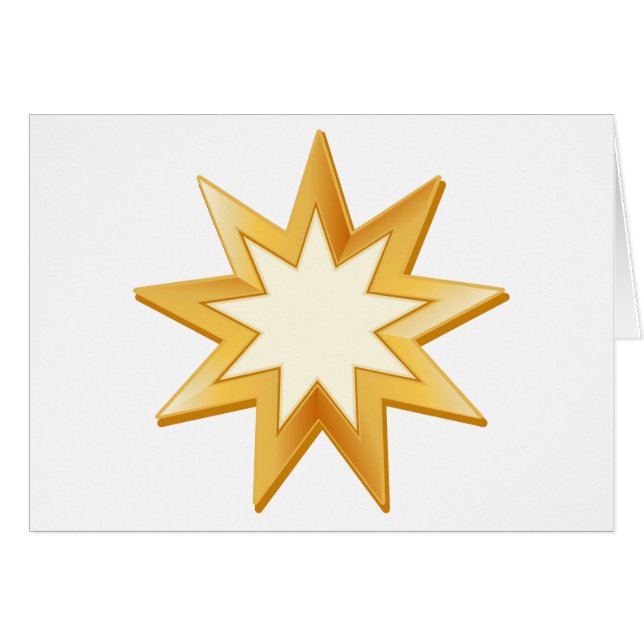 Baha'i 5 Zoll x 7 Zoll Grußkarte (Vorderseite (Horizontal))