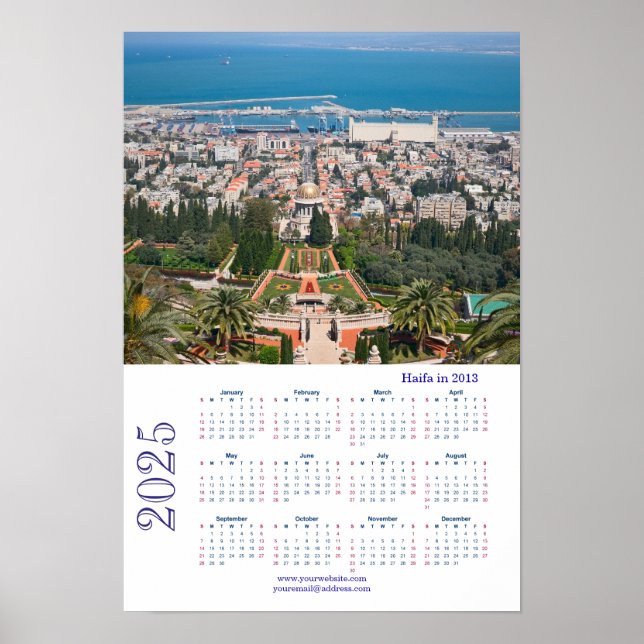Bahá'í Gardens, Haifa im Jahr 2013 , Israel Poster (Vorne)