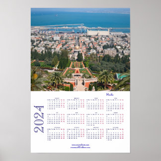 Bahá'í Gardens, Haifa, Israel Kalender 2024 Poster