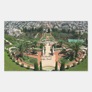 Bahai Gardens in Haifa, Israel Rechteckiger Aufkleber
