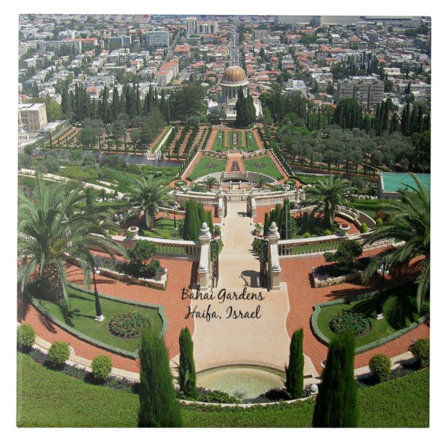 Bahai-Gärten in Haifa, Israel Fliese (Vorderseite)