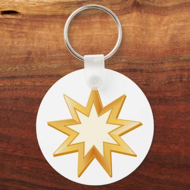 Baha'i Keyring zweiseitig Schlüsselanhänger (Vorderseite)