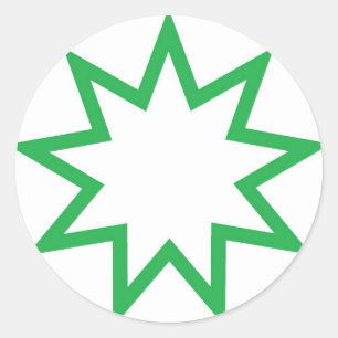 Bahai Sterngrün Runder Aufkleber