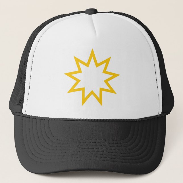 Bahai Sternorange Truckerkappe (Vorderseite)