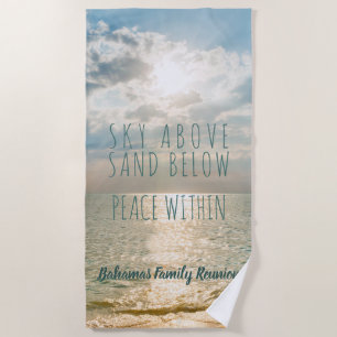 Bahama Beach Zitat Himmel über Frieden innerhalb Strandtuch