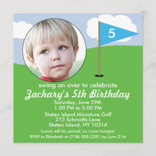 Bahama Blue Hole in einem Foto Mini Golf Party Einladung