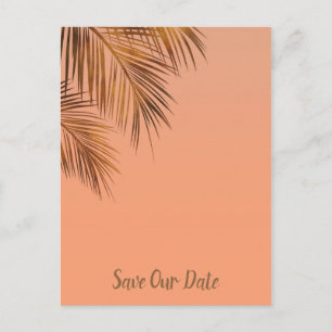 Bahama Breeze Bronze Palm Coral Save the Date Ankündigungspostkarte