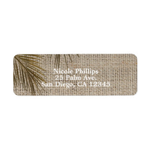 Bahama Breeze Bronze Palm Rustic Burlap Wedding