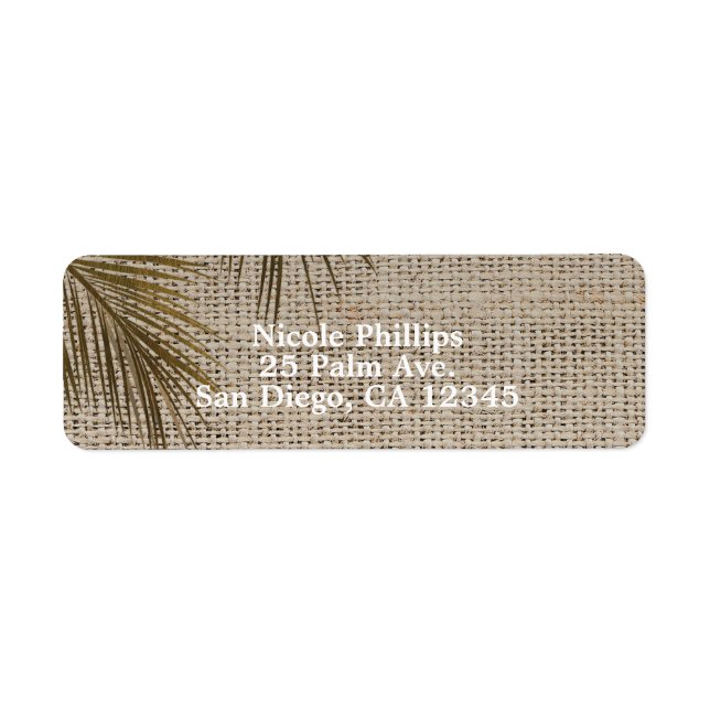 Bahama Breeze Bronze Palm Rustic Burlap Wedding (Vorne)
