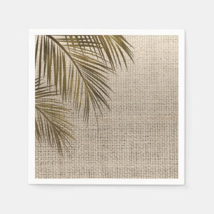 Bahama Breeze Bronze Palm Rustic Burlap Wedding Serviette