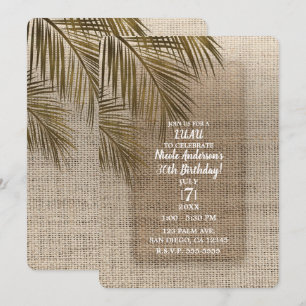 Bahama Breeze Bronze Palme Rustikale Jute Party Einladung