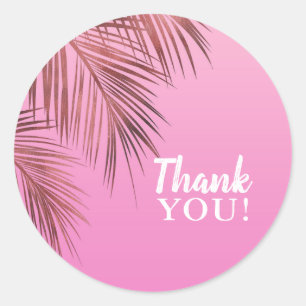 Bahama-Breeze-Bronze-Roségold-Palmrosa-Hochzeit Runder Aufkleber