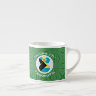 Bahama-Flagge Blonde Engel Weihnachten Personalisi Espressotasse