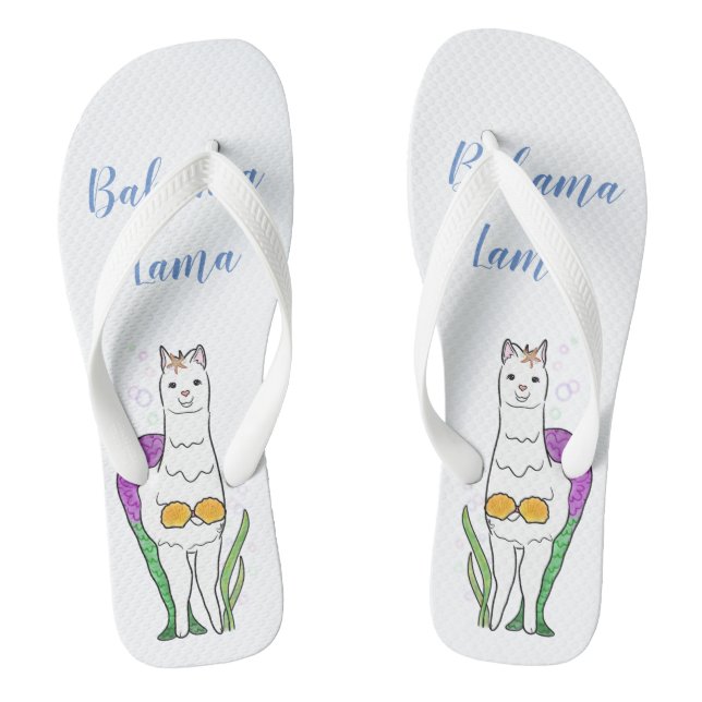 Bahama Llama Mermaid Flip Flops (Fußbett)