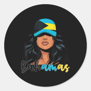 Bahama-Mädchen Bahamas-Flagge Stolz Bahamianische  Runder Aufkleber