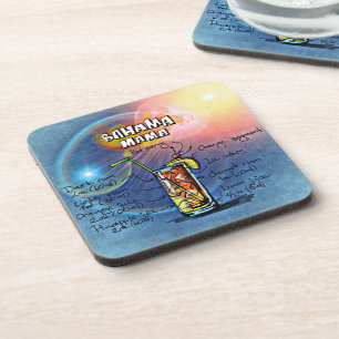 Bahama Mama Cocktail (#8 von 12 Sets mit Rezept fü Getränkeuntersetzer