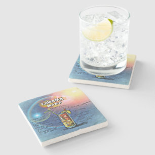 Bahama Mama Cocktail (#8 von 12 Sets mit Rezept fü Steinuntersetzer