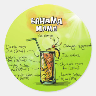 Bahama Mama Cocktail Rezept Runder Aufkleber