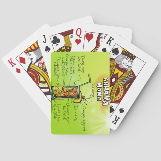 Bahama Mama Cocktail Rezept Spielkarten (Rückseite)