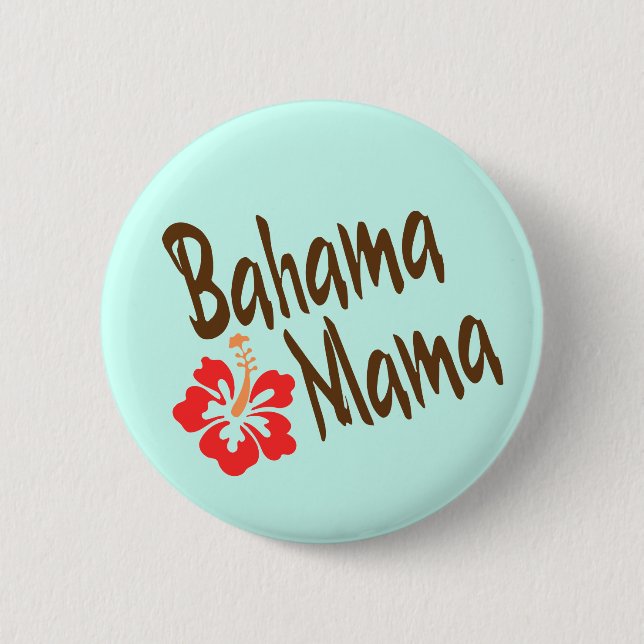 Bahama Mama Design mit Hibisucus Blume Button (Vorderseite)