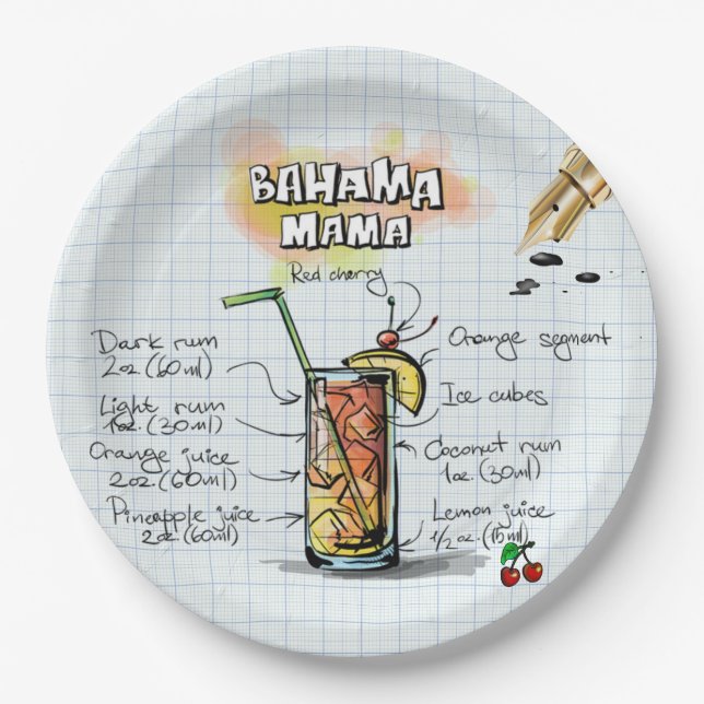 Bahama Mama Paper Texture Design Paper Plate Pappteller (Vorderseite)