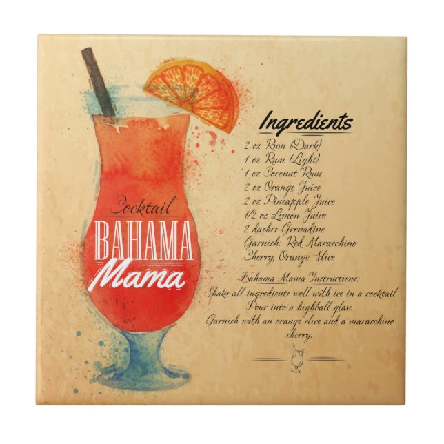 Bahama Mama Recipe Fliese (Vorderseite)
