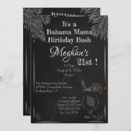Bahama Mama Vintag Chalk 21. Geburtstag Bash Einladung