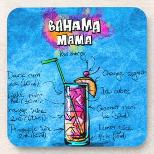 Bahama Mutter Cocktail Recipe Plastic Coaster Getränkeuntersetzer