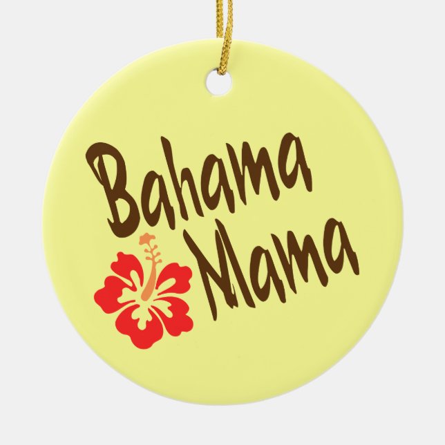 Bahama Mutter mit Hibiskus Keramikornament (Vorne)