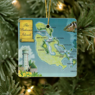 Bahama Out Islands Farbenfrohe Karte Keramik Keramikornament