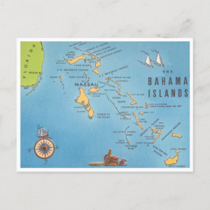Bahama Vintager Tourismus Postkarte