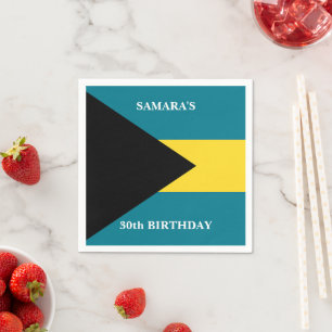 Bahamaische Flagge Geburtstagsparty Serviette